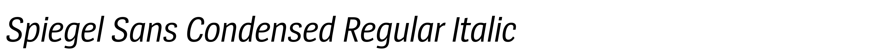 Spiegel Sans Condensed Regular Italic